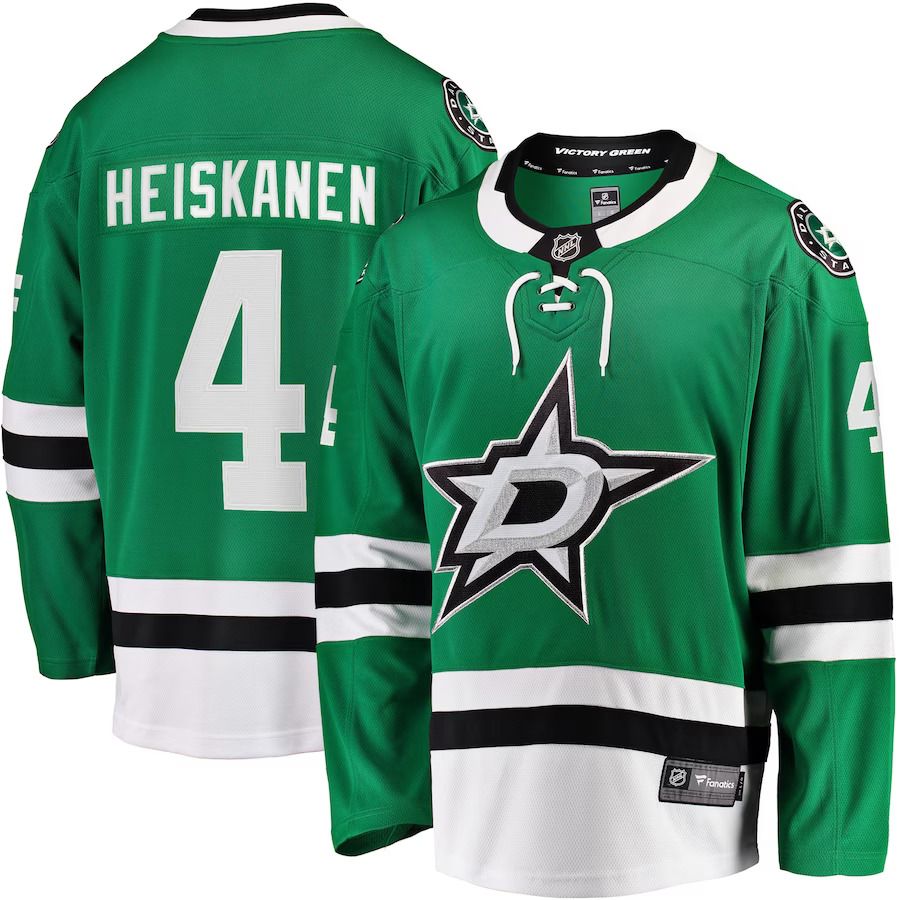 Men Dallas Stars #4 Miro Heiskanen Fanatics Branded Kelly Green Team Color Breakaway Player NHL Jersey->dallas stars->NHL Jersey